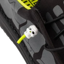 Mens HEYDUDE Wally Glow Skeleton Feet Slip-On Casual Shoe - Black