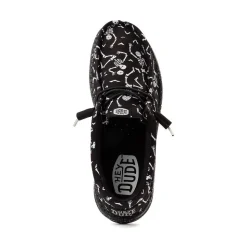 Mens HEYDUDE Wally Glow Skeleton Slip-On Casual Shoe - Black