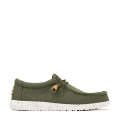 Mens HEYDUDE Wally Hemp Slip-On Casual Shoe - Army Green