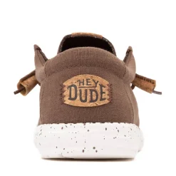 Mens HEYDUDE Wally Hemp Slip-On Casual Shoe - Chocolate
