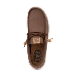 Mens HEYDUDE Wally Hemp Slip-On Casual Shoe - Chocolate