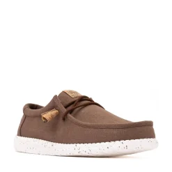 Mens HEYDUDE Wally Hemp Slip-On Casual Shoe - Chocolate
