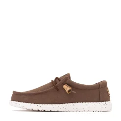 Mens HEYDUDE Wally Hemp Slip-On Casual Shoe - Chocolate