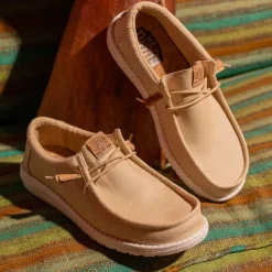 Mens HEYDUDE Wally Hemp Slip-On Casual Shoe - Tan