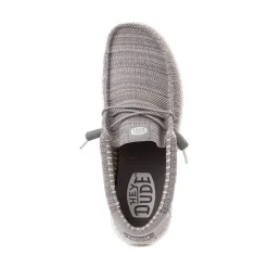 Mens HEYDUDE Wally Stretch Casual Shoe - Grey