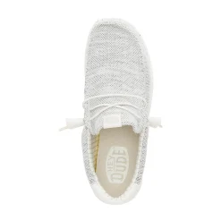 Mens HEYDUDE Wally Stretch Sox Slip-On Casual Shoe - Storm White