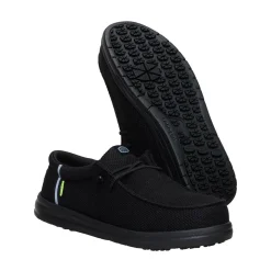 Mens HEYDUDE Wally Work Comp Toe Casual Shoe - Black