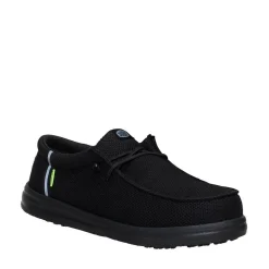 Mens HEYDUDE Wally Work Comp Toe Casual Shoe - Black
