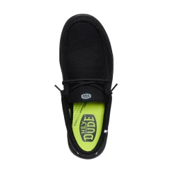 Mens HEYDUDE Wally Work Comp Toe Casual Shoe - Black