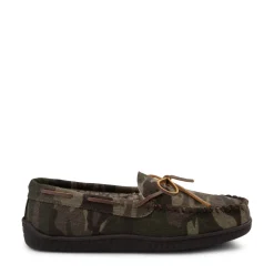 Mens Minnetonka Pile Lined Hardsole Slipper - Camo