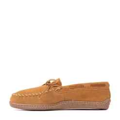 Mens Minnetonka Sheepskin Hardsole Slipper - Golden Tan