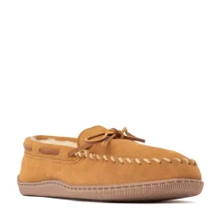 Mens Minnetonka Sheepskin Hardsole Slipper - Golden Tan