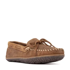 Mens Minnetonka Tie Tread Moccasin - Brown