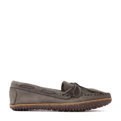 Mens Minnetonka Tie Tread Moccasin - Grey