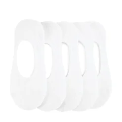 Mens No-Show Liners 5 Pack - White