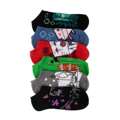 Minecraft Low Cut Socks 6 Pack - Big Kid - Multicolor