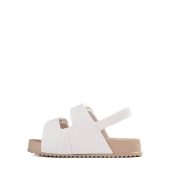 Mini Melissa Cozy Sandal - Toddler / Little Kid - White / Brown