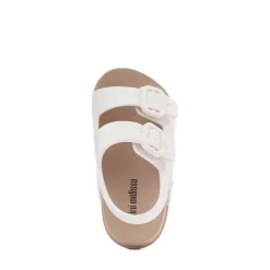 Mini Melissa Cozy Sandal - Toddler / Little Kid - White / Brown