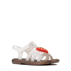 Mini Melissa Hip Strawberry Sandal - Toddler / Little Kid - Pearly White