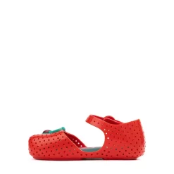 Mini Melissa Pop Flat Casual Shoe - Toddler / Little Kid - Red / Green