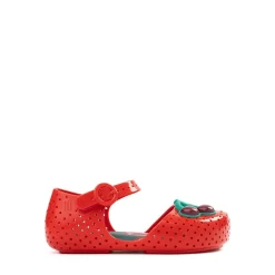 Mini Melissa Pop Flat Casual Shoe - Toddler / Little Kid - Red / Green