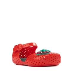 Mini Melissa Pop Flat Casual Shoe - Toddler / Little Kid - Red / Green