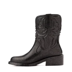 Mini Melissa Texas Boot - Little Kid / Big Kid - Black Glitter