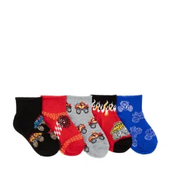 Monster Truck Glow Quarter Socks 5 Pack - Toddler - Multicolor