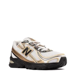 New Balance 740 Athletic Shoe - Big Kid - Sea Salt / Black / Gold Metallic
