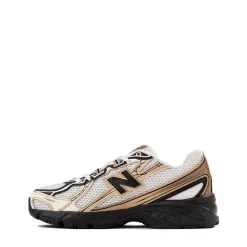 New Balance 740 Athletic Shoe - Big Kid - Sea Salt / Black / Gold Metallic