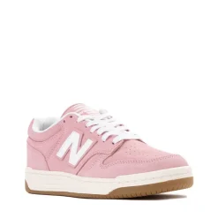 New Balance 480 Athletic Shoe - Big Kid - White / Pink Taffy