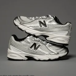 New Balance 740 Athletic Shoe - Little Kid - White / Silver Metallic / Black