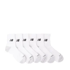 New Balance Cushion Quarter Socks 6 Pack - White / Black