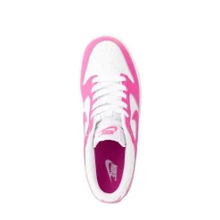 Nike Dunk Low Athletic Shoe - Big Kid - White / Pink / Laser Fuchsia