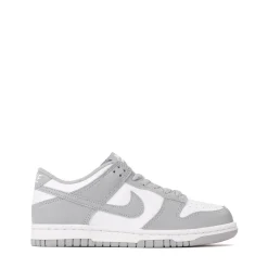 Nike Dunk Low Athletic Shoe - Big Kid - White / White / Light Smoke Grey