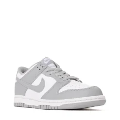 Nike Dunk Low Athletic Shoe - Big Kid - White / White / Light Smoke Grey