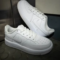 Nike Force 1 Low Athletic Shoe - Little Kid - White / White / White / White
