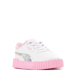 PUMA Carina 3.0 Butterfly Glitter Athletic Shoe - Baby / Toddler - White / Pink
