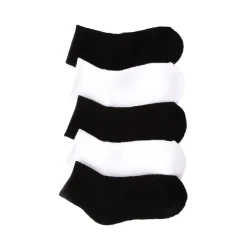 Quarter Top Crew Socks 5 Pack - Toddler - Black / White