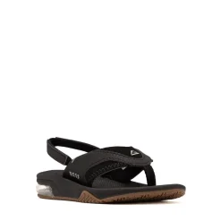 Reef Fanning Flip Flop - Baby / Toddler / Little Kid - Black / Silver