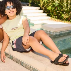Reef Fanning Flip Flop - Little Kid - Black / Silver