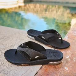 Reef Fanning Flip Flop - Little Kid - Black / Silver