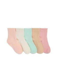 Scallop Quarter Socks 5 Pack - Little Kid - Multicolor