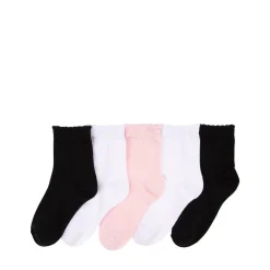 Soft Bow Quarter Socks 5 Pack - Little Kid - Black / White / Pink