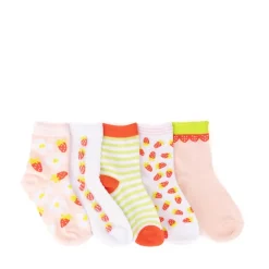 Strawberry Quarter Socks 5 Pack - Little Kid - Multicolor