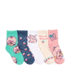 Strawberry Shortcake Crew Socks 5 Pack - Little Kid - Multicolor
