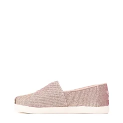 TOMS Alpargata Classic Glitter Slip-On Casual Shoe - Little Kid / Big Kid - Rose