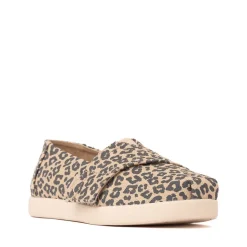 TOMS Alpargata Classic Slip-On Casual Shoe - Little Kid / Big Kid - Natural Leopard Print