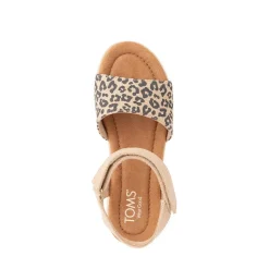 TOMS Diana Platform Sandal - Little Kid / Big Kid - Natural Leopard Print