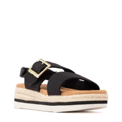 TOMS Giana Platform Sandal - Little Kid / Big Kid - Black